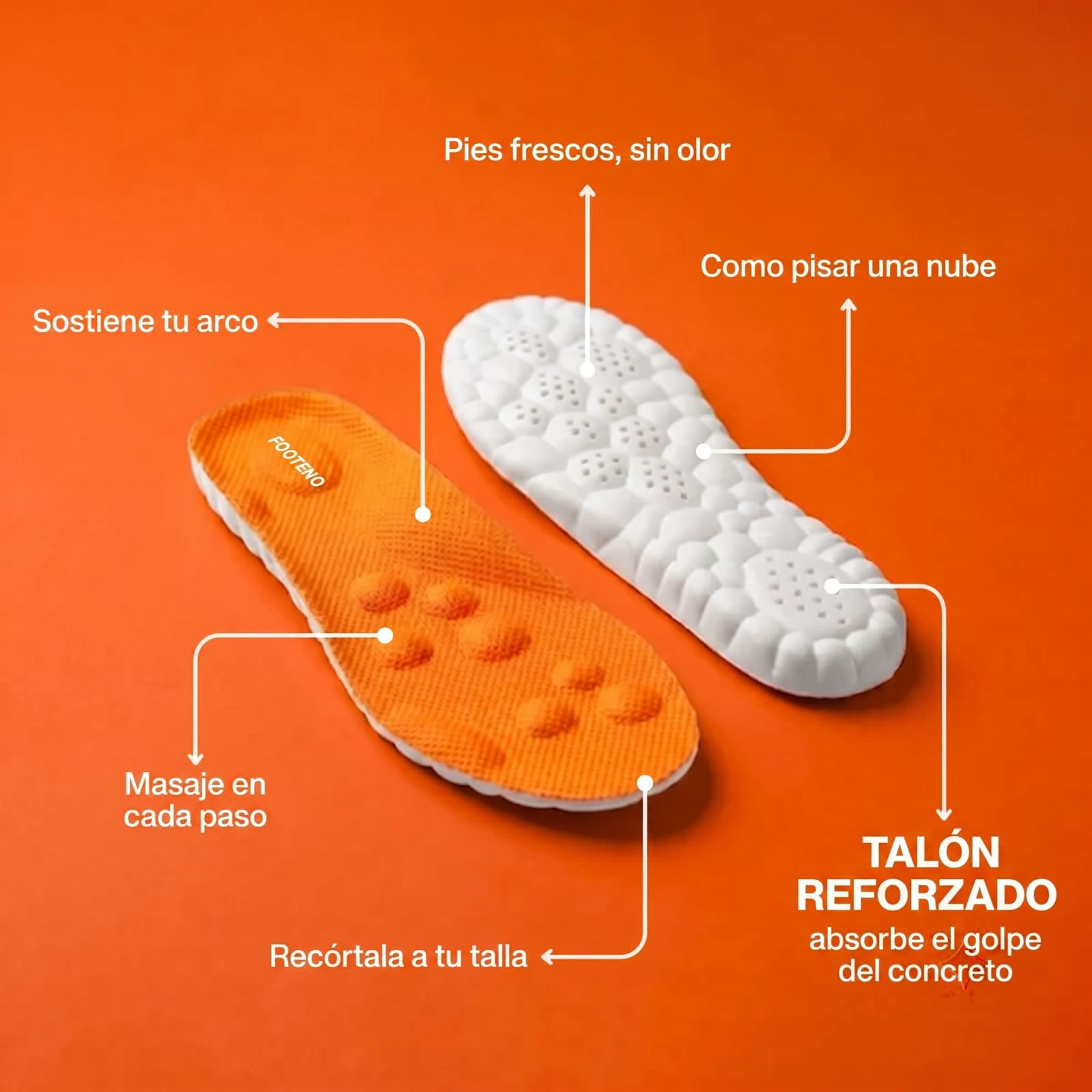 Talón reforzado: absorbe el golpe del concreto