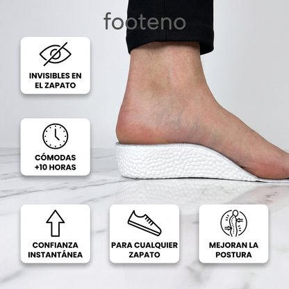 Beneficios de las alzas Footeno: invisibles, cómodas +10 horas, antideslizantes y mejoran la postura