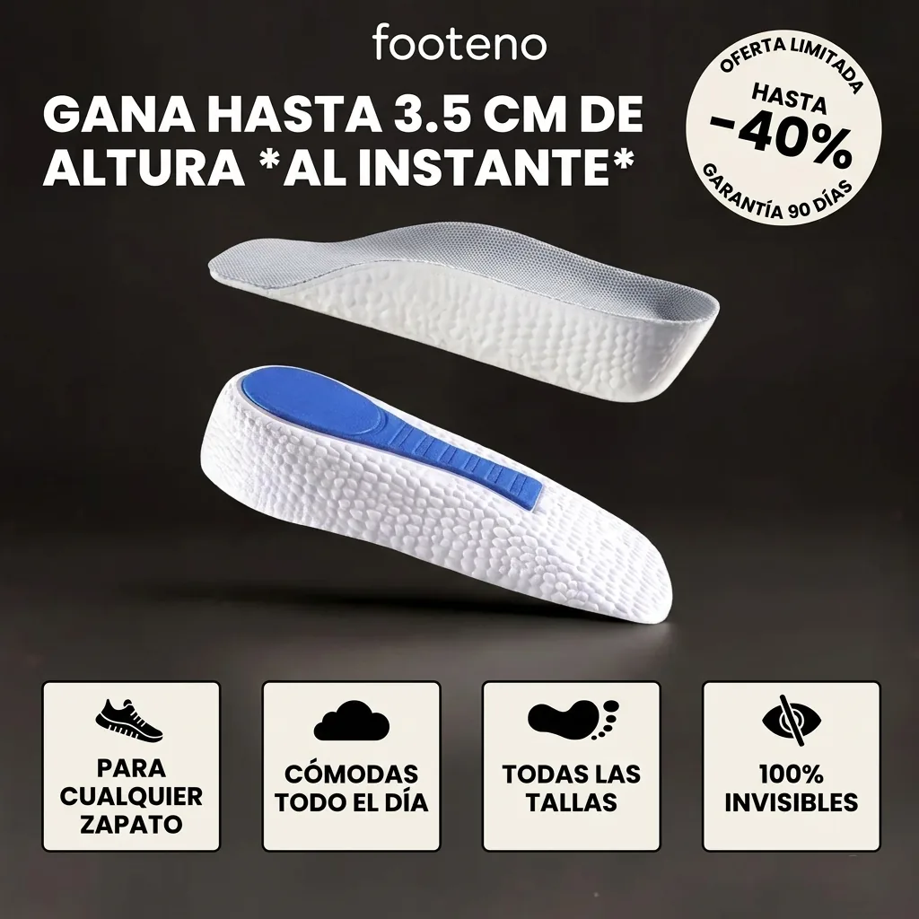 Alzas invisibles Footeno: gana hasta 3.5 cm de altura al instante